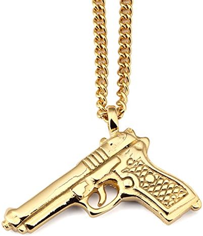 Coolzdt Fashion Unisex Hip-hop Street Dance Style Gold Tone Pharaoh King Pendant Necklace (Golden)