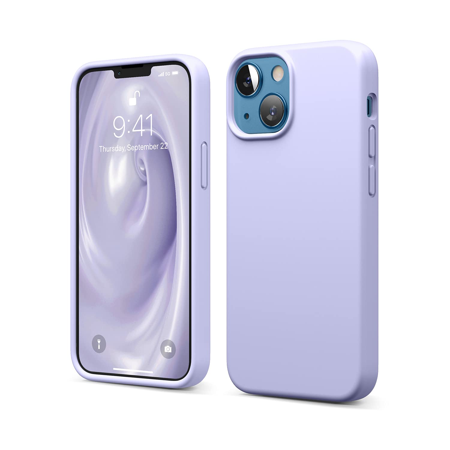 elago Liquid Silicone Case Compatible with iPhone 13 Mini Case (5.4"), Premium Silicone, Full Body Protection - 3 Layer Shockproof Phone Cover, Anti-Scratch Soft Microfiber Lining (Purple) — image 1