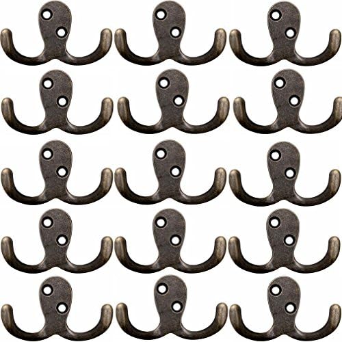 TheTimeBus 2-1/2-Inch-Length Bronze Double Hooks (Pack of 15,Bronze)