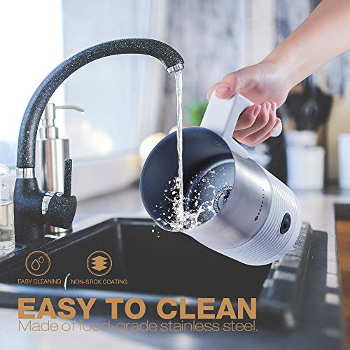 Huogary Milk Frother Electric, Stainless Steel Milk Steamer and Frother with Hot or Cold Milk Foam, Automatic Milk Warmer (N9-NEW VERSION)
