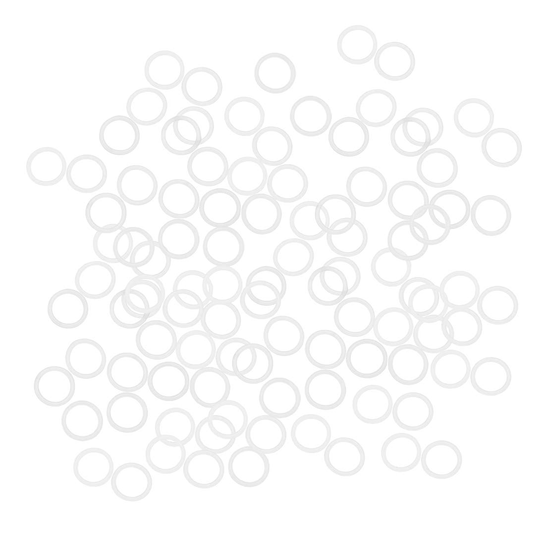 sourcingmap Silicone O-Rings, 13mm OD 10mm ID 1.5mm Width VMQ Seal Gasket for Compressor Valves Pipe Repair, White, Pack of 100