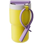 CHAKO LAB Stainless Steel Insulated Water Bottle with Two Drinking Ways | Twist Tumbler BPA-Free Leak-Proof | 17 oz Bottle with Ceramic coating | Lemon