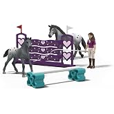 Schleich Horse Club - 7Pc Lisa&acute;s Tournament Training - Kids Ages 5+ | 42776 | Horse Figurine, Equestrian Toy for Girls 5+, Realistic Horse Toy, Screen-Free Imaginative Pretend Play, Party Gifts