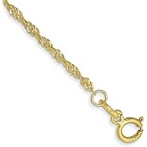 Auriga Fine Jewelry 10K Yellow Gold 1.4mm Singapore Chain Bracelet 7"