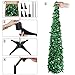 Aytai 5ft Collapsible Christmas Tree, Green Tinsel Coastal Christmas Tree Pop up Christmas Pencil Tree for Holiday Party Winter Xmas Decorations