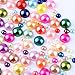 400 pcs DIY Art Mixed Color Half Round Pearl Bead Flat Back 4mm - 8mm Scrapbook for Craft M1-10
