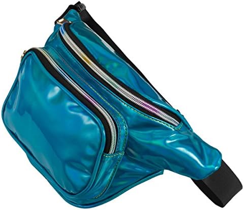 FZGJ Fanny Pack-PU Waterproof Rave Festival Hologram Travel Waist Bag