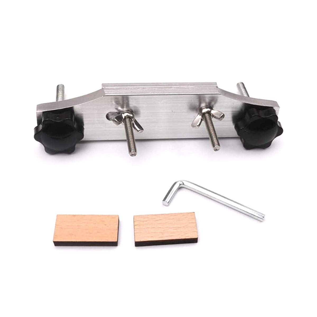 Alnicov Guitar Bridge Clamp,Metal Guitar Bridge Replace Caul Clamp With L Wrench for Luthier Universal Repair Tool