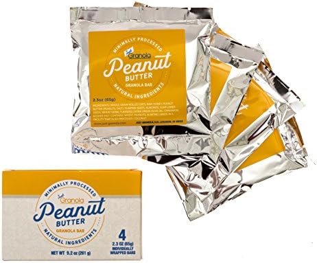 Just Granola Peanut Butter Bars - Natural Ingredients, Chewy (Pack of 8)