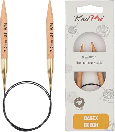 KnitPro Basix Beech Fixed Circular Needles 16 in 7.00mm