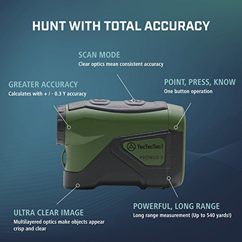 TecTecTec ProWild 2 Hunting Rangefinder High Accuracy Arch Rifle Range Finder