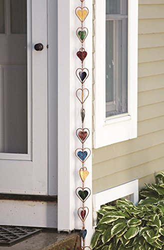 Ancient Graffiti Multicolor Heart Rain Chain, 4" x 96" x 4"