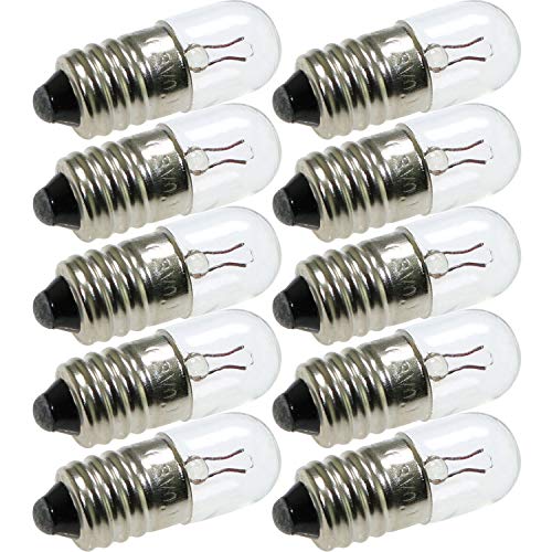 ToToT 25pcs E10 Mini Light Bulbs 6.3V 0.15A Physical Electrical Experiment Screw Base Indicator Light Incandescent Bulb Old-Fashioned Flashlight Lamp - Thumbnail 2