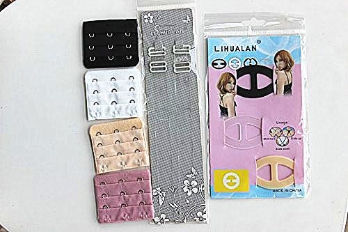 Lady’s 4PCS 3 Hook Bra Extender And A Pair Invisible Bra Shoulder Strap And 3PCS Bra Converting Clip