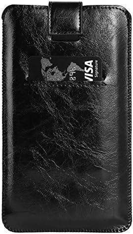 PU Leather Slide in Sleeve Pouch Case w/Card Slot Compatible for Apple iPhone 12 Pro Max/OnePlus 9 8T Nord/Motorola Moto E/G Power 2020 / Huawei P40 Pro/LG Stylo 5 / Nokia 5.4/3.4/3 V