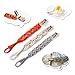 Mkono Macrame Baby Pacifier Clips,3 Pack Pacifier Soothies Teething Ring Holder for Boys and Girls Braided Pacifier Leash &Teething Toys-Best Baby Shower Gifts(Orange,Gray,Ivory)