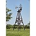 Leigh Country TX93485 Char-Log Rustic 9ft Wooden Windmill As Decoration For Hobby Farm, Vegetable Garden, Suburban Yard, Sprawling Ranch, Galvanized Steel Head, 38