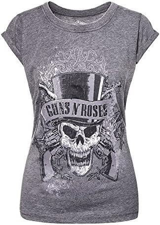 Women's Official Guns N' Roses Faded Skull Burnout T Shirt