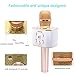 VERKB Wireless Karaoke Microphone Q5 Portable Bluetooth Speaker Home KTV Party Machine iOS & Android for Singing & Recording (Rose Golden)