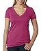 Next Level Apparel 6640 CVC Deep V-Neck Tee - Raspberry, 2XL