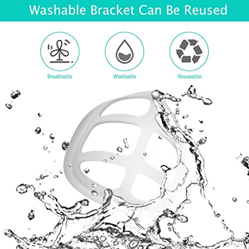 Mas-k Bracket Protect Lipstick Mas-k Cool Bracket More Space for Comfortable Breathing Washable Reusable Silicone Bracket (5PC, White)