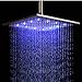 Rozin 16 Inches Brushed Nickel Brass Rain Shower Head LED Colors Top Sprayer