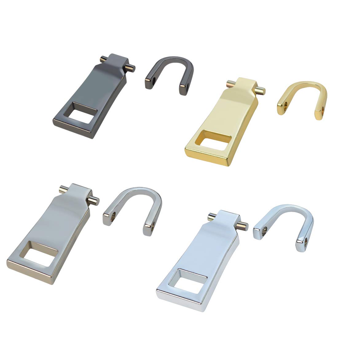 Miayon 36 PCS Zipper Pulls Zip Fixer Replacements Universal Zipper Repair Parts (4 Colors)