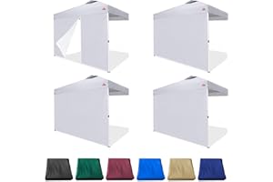 JANCANOPY Light Grey SideWall for 10x10 Canopy Frame, 3 Pack SunWall and 1Pack Door Only, (with Zippers)