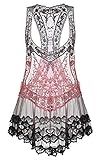 Zeagoo Gradient Lace Crochet Hollow Bikini Cover Up Tank Tops Blouses Knitwear