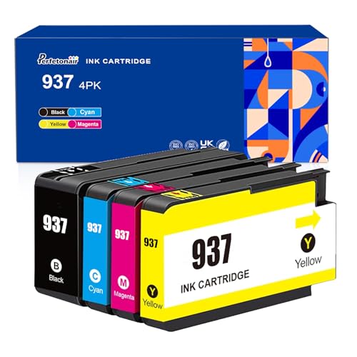 937XL【2026 new chip】 937e Ink Cartridges Multipack (4-Pack), 937-XL 6C400NE Compatible with HP OfficeJet Pro 9110b 9117b 9120b 9130b 9730 9720 9110e 9120e 9122e 9125e 9130e 9132e 9135e 9730e 9720e