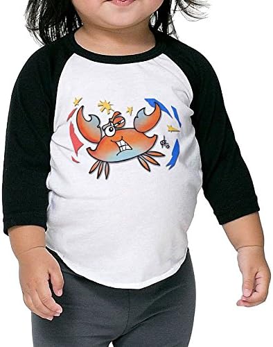 Volid Eating The Crab Mentality Kids 3/4 Sleeves Raglan T Shirts 2 Toddler