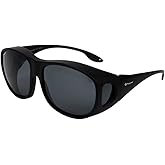 Freeprint Polarized Solar Shield Fit Over Glasses Driving Sunglasses for Men and Women
