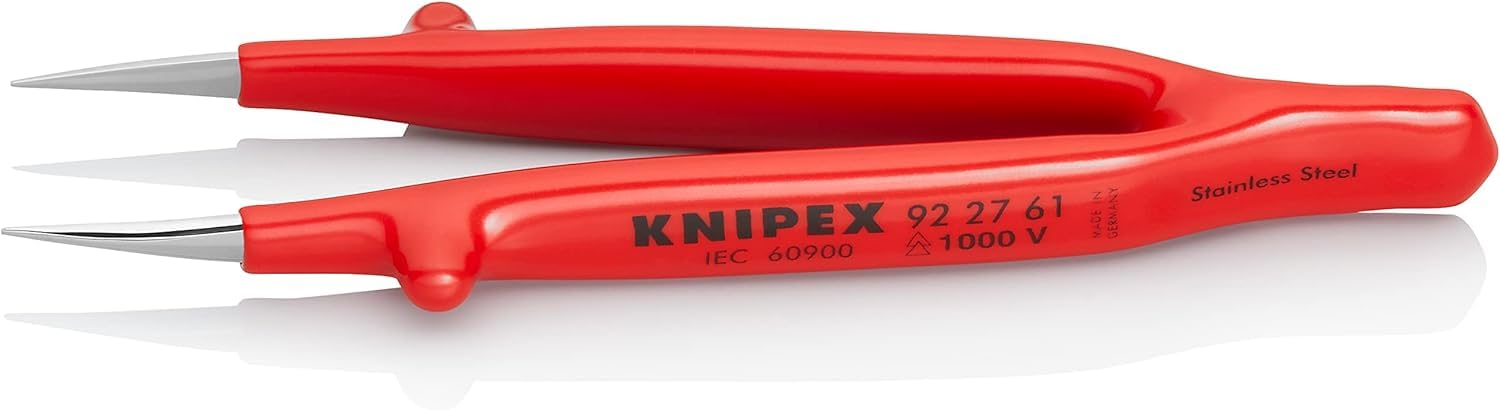 KNIPEX Precision Tweezers (130 mm) 92 27 61, Red