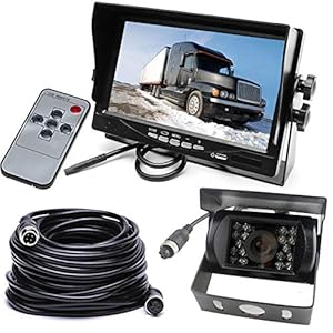 Achteruitrijcamera, monitorsysteem, DC 12-24 V, waterdicht, 18 leds, nachtzicht, achteruitrijden, 15 M, 4-pinnige…