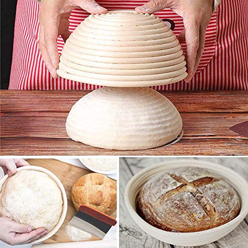 Oval Brotform Proofing Baskets, 12" Rattan Bread Bowl with