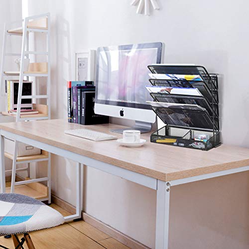 Samstar Desktop Letter Tray Organizer/Also be a Hanging Wall File Holder Organizer with Sorter Drawer,Black - Thumbnail 3