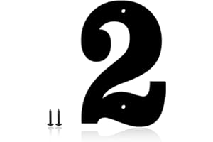 MONLYEY 3" 4" 5" 6" 8" Metal House Numbers, House Address Letters and Numbers for Outside Signs, Metal Letters Door Numbers Signage Street Address Plaque for Garden Door Mailbox Decor (Number 2)
