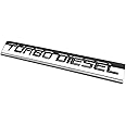 Auto Dynasty Chrome Finish Metal Emblem Turbo Diesel Badge, (Black Letter)