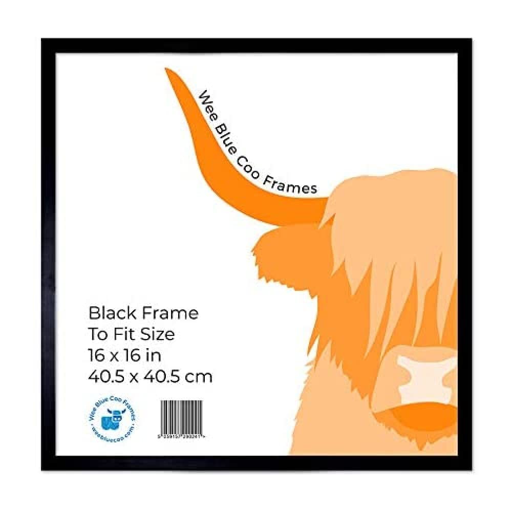 Square Black Wooden Picture Frame 16 x 16 Inch (40.5 x 40.5 cm) Acrylic Safety 'Glass' Photo Frame