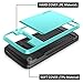 Vofolen Case for Galaxy S7 Case Wallet Slidable Card Holder Slot ID Pocket Protective Hard Shell Shock Absorbing TPU Tough Rubber Bumper Armor Scratch-Proof Case Cover for Samsung Galaxy S7 Sky Blue