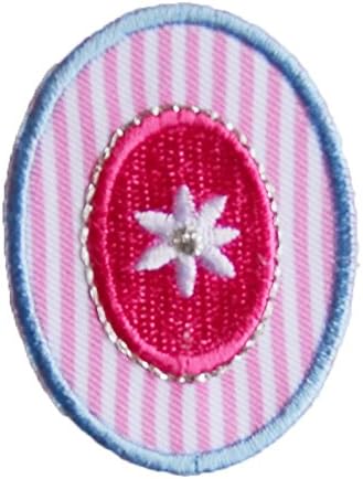 TrickyBoo Iron-On Letter Patch Craft Applique O Pink Blue 5Cm For Names Crafts Jeans Clothing Fabric To Iron On Children Child Kids Toddler Gift Baby Birth Christening Baptism Birthday Personalized D