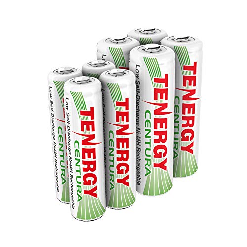 tenergy centura combo de batería recargable nimh de baja autodescarga, incluye 4 pilas recargables aa 4 aaa, paquete de 8