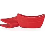 Le Creuset Silicone Set of 2 Handle Grips, 5" x 2 1/2" each, Cerise