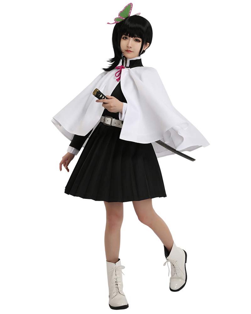 miccostumes Women's Tsuyuri Kanao Cosplay Costume Uniform Outfit Dress with Cape