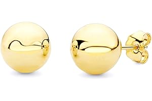 THE WORLD JEWELRY CENTER 14k Yellow Gold Ball Stud Earrings with Puch Back - 6 Different Size Available