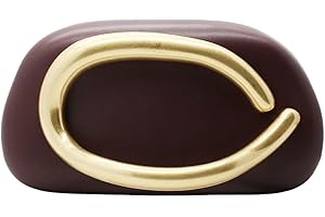 Tasysain Women PU Leather Metal Handle Handbag Trendy Commuting Compact Stone Purse Hand-held Causal Shoulder Clutch Bag