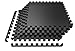 LEVOIT Puzzle Exercise Floor Mat for Gym Equipment, EVA Foam Interlocking Tiles, Protective Flooring for Working Out, Easy Assembly, 24 SQ FT (6 Tiles, 12 Borders), Black