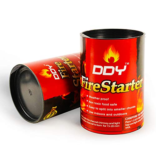 Fire Starter Squares 100, Fire Starters for Fireplace, Wood Stove & Grill, Barbecues Camp Fires Pit Charcoal Starters 100 Per Tube