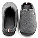 ULTRAIDEAS Men’s Cozy Warm Slip on Slip-Resistant Polar Fleece Lined Cotton Slippers House Slippers Indoor Outdoor (L/11-12 D(M) US, Grey)