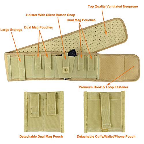 Depring Belly Band Holster for Concealed Carry Ultra Comfort Ambidextrous Ventilated Neoprene